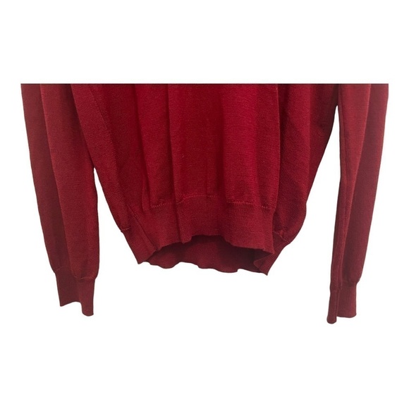 bugatchi MERINO WOOL HOODED PULLOVER IN RUBY - Picture 6 of 12